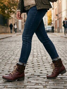 Joseph Seibel Sandra Purple Leather and Suede Moto Boots